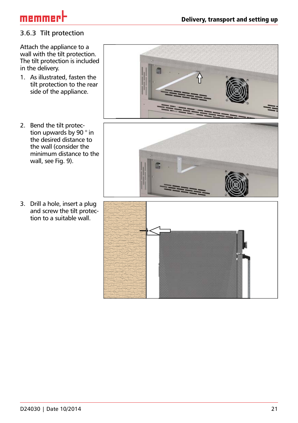 5 cm, 5 cm ≥ 20 cm | Memmert HPP, Peltier-cooled incubators IPP plus Constant climate chambers User Manual | Page 21 / 64
