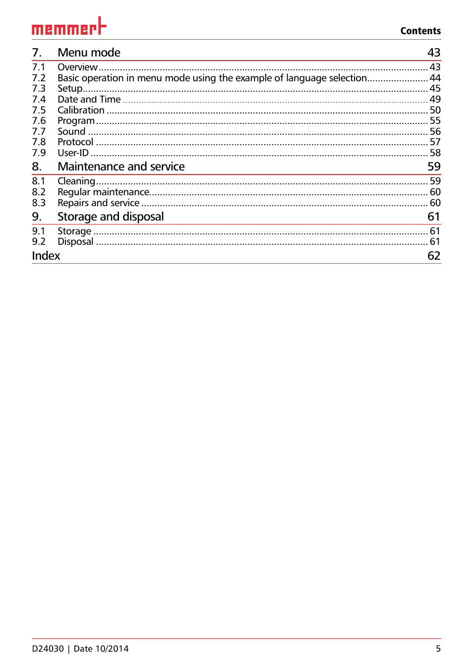 Memmert HPP, Peltier-cooled incubators IPP plus Constant climate chambers User Manual | Page 5 / 64