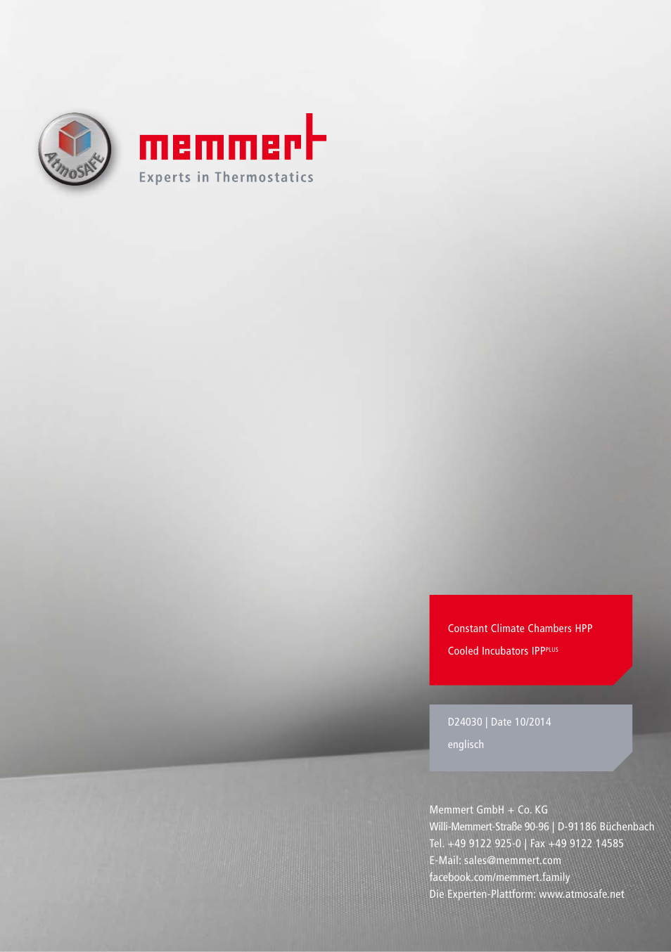 Memmert HPP, Peltier-cooled incubators IPP plus Constant climate chambers User Manual | Page 64 / 64