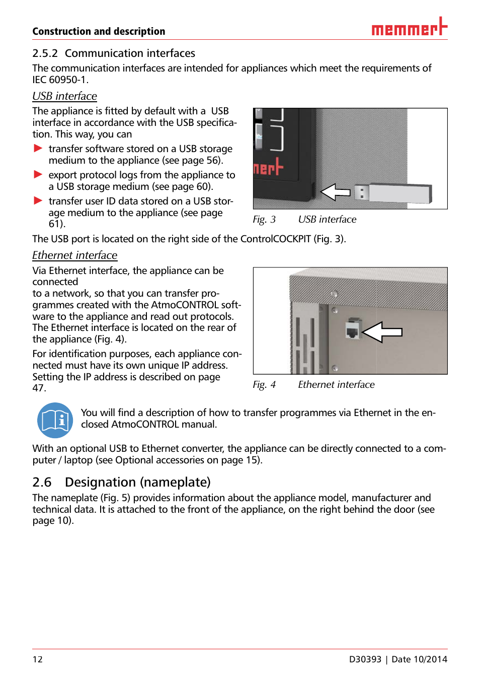 6 designation (nameplate) | Memmert ICH C (with CO2 control) Climate chambers User Manual | Page 12 / 68