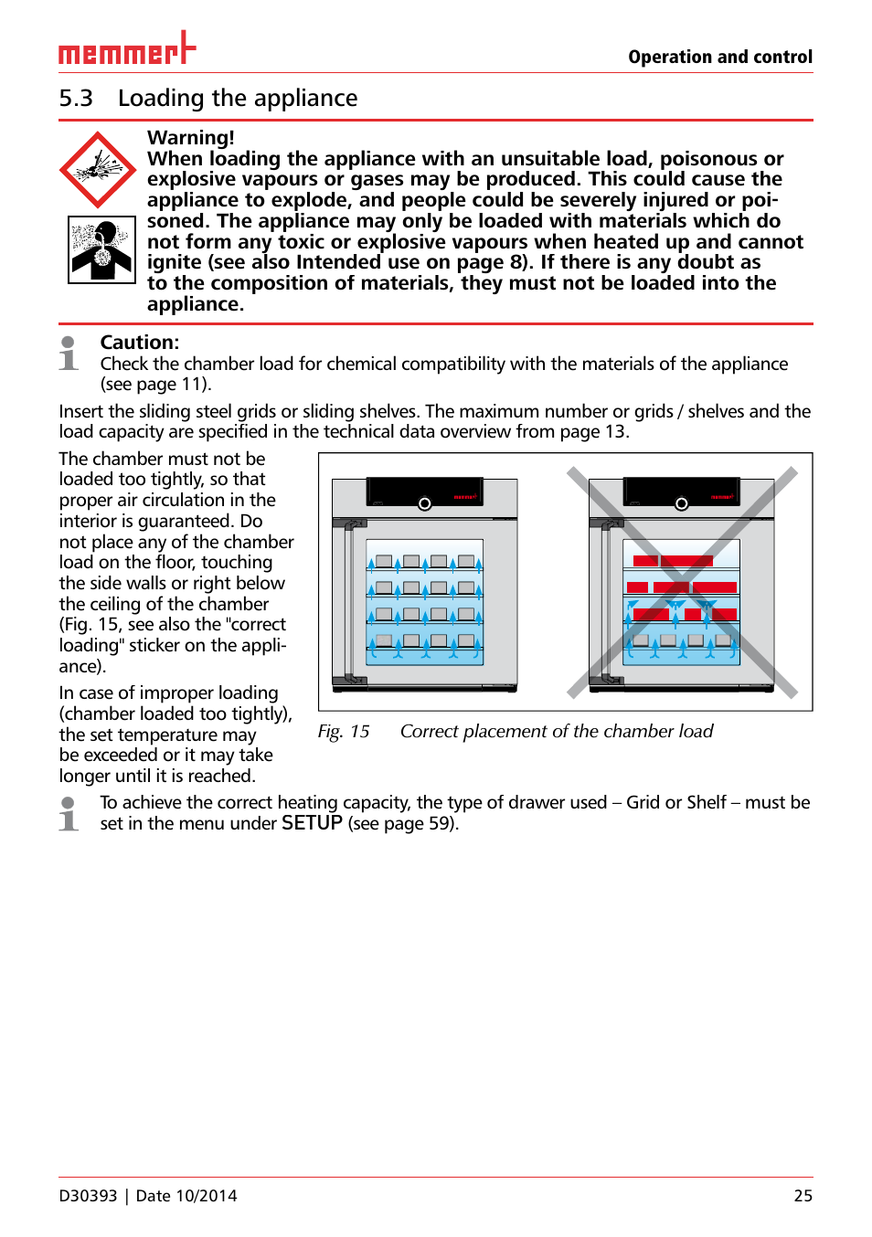 3 loading the appliance | Memmert ICH C (with CO2 control) Climate chambers User Manual | Page 25 / 68