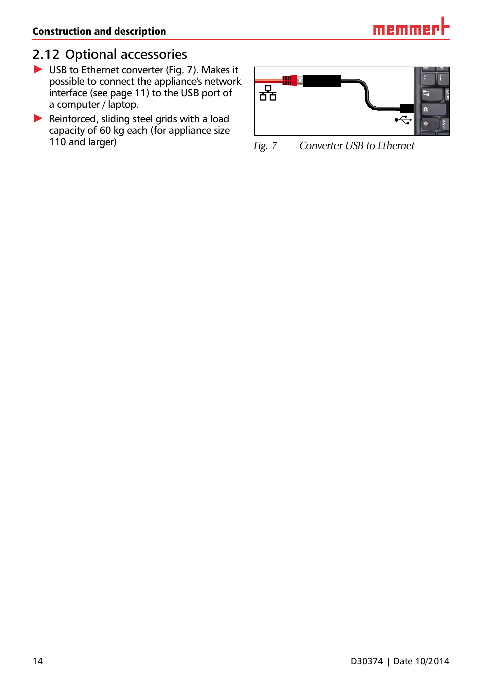 12 optional accessories | Memmert ICP Compressor-cooled incubators User Manual | Page 14 / 56