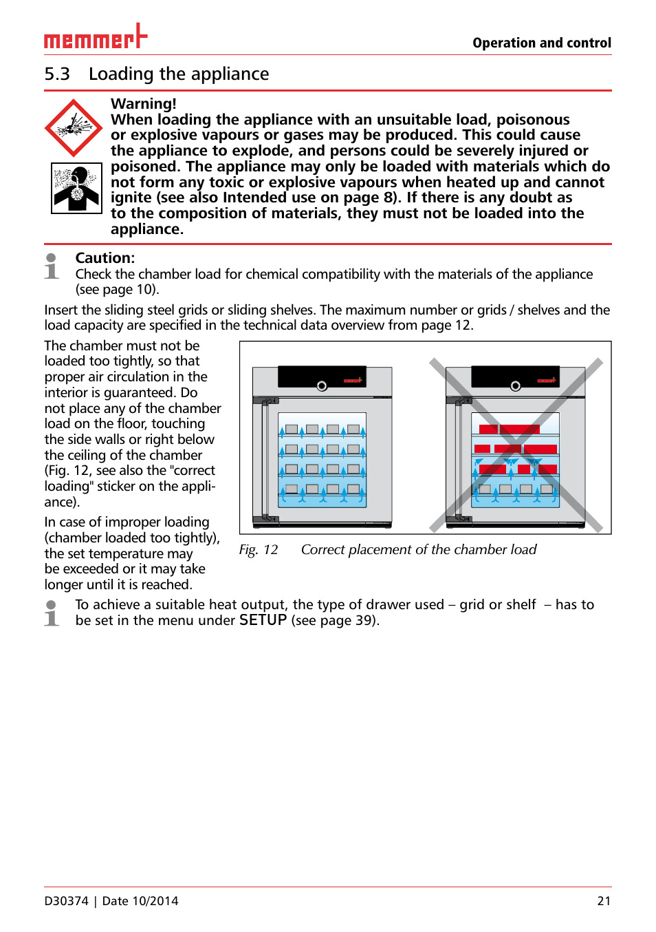 3 loading the appliance | Memmert ICP Compressor-cooled incubators User Manual | Page 21 / 56