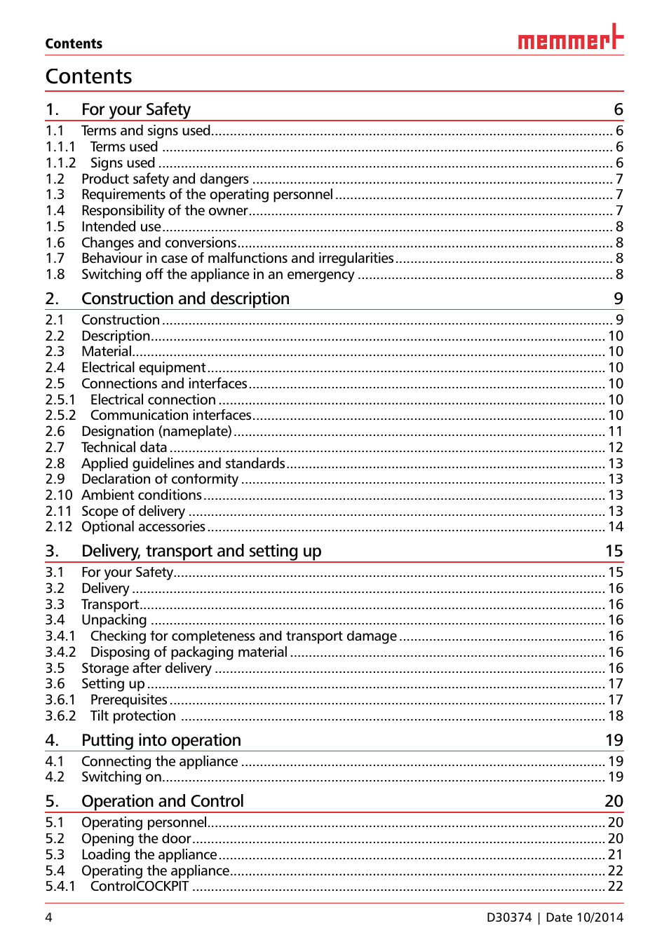 Memmert ICP Compressor-cooled incubators User Manual | Page 4 / 56