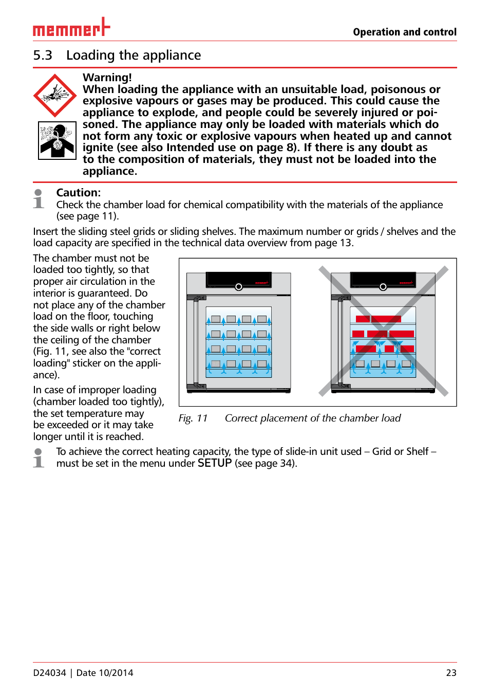 3 loading the appliance | Memmert IPS Peltier-cooled incubators User Manual | Page 23 / 44
