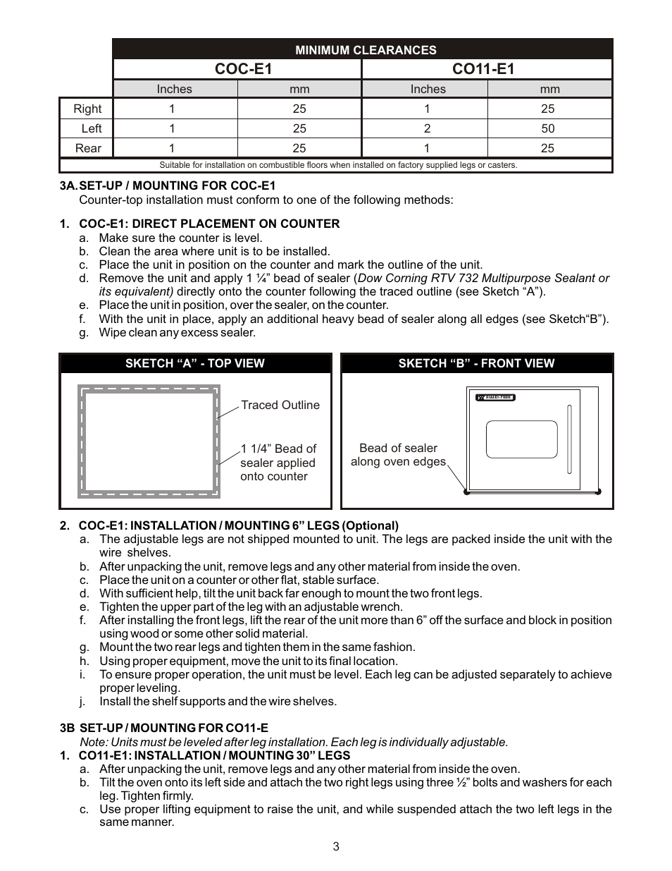 Bakers Pride COC-E User Manual | Page 3 / 20