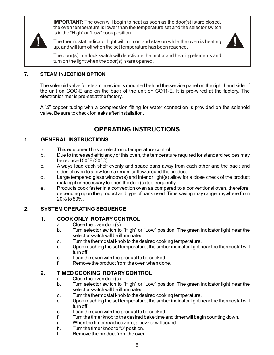 Bakers Pride COC-E User Manual | Page 6 / 20