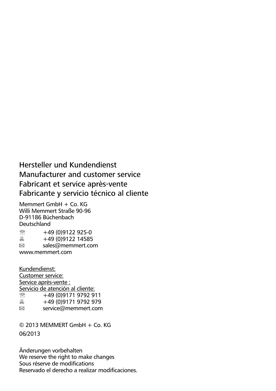 Memmert Universal ovens U, Incubators I, Sterilisers S (Quick Guides) User Manual | Page 11 / 12