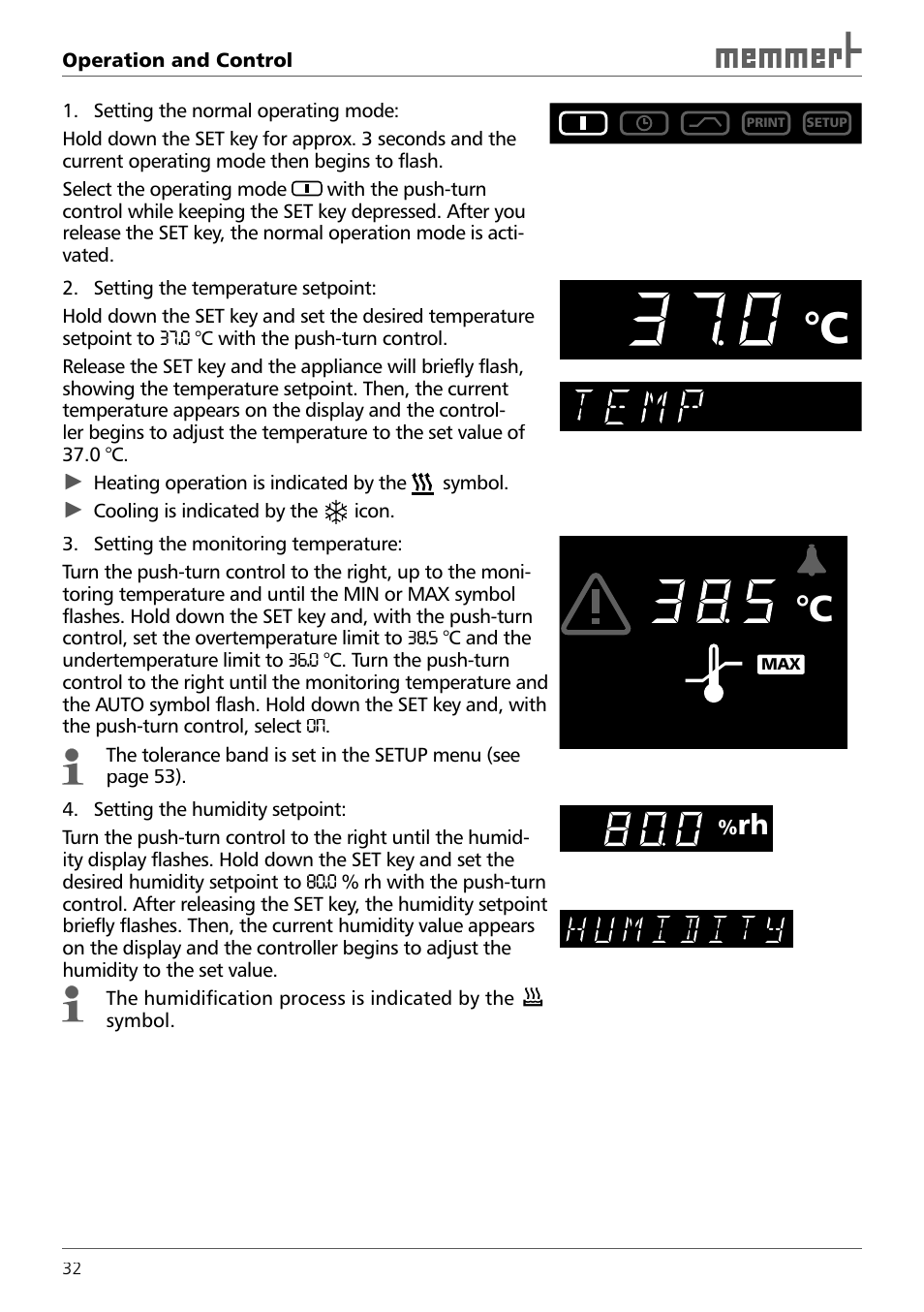 Memmert ICH 256 Climate Chambers (Generation 2003) User Manual | Page 32 / 72