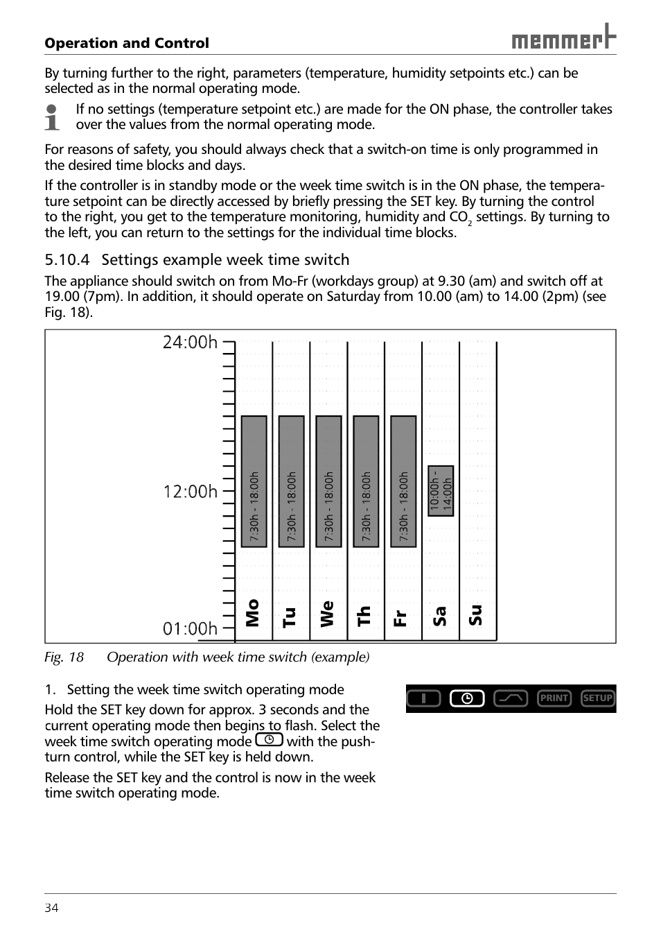 Mo sa fr th we tu su | Memmert ICH 256 Climate Chambers (Generation 2003) User Manual | Page 34 / 72