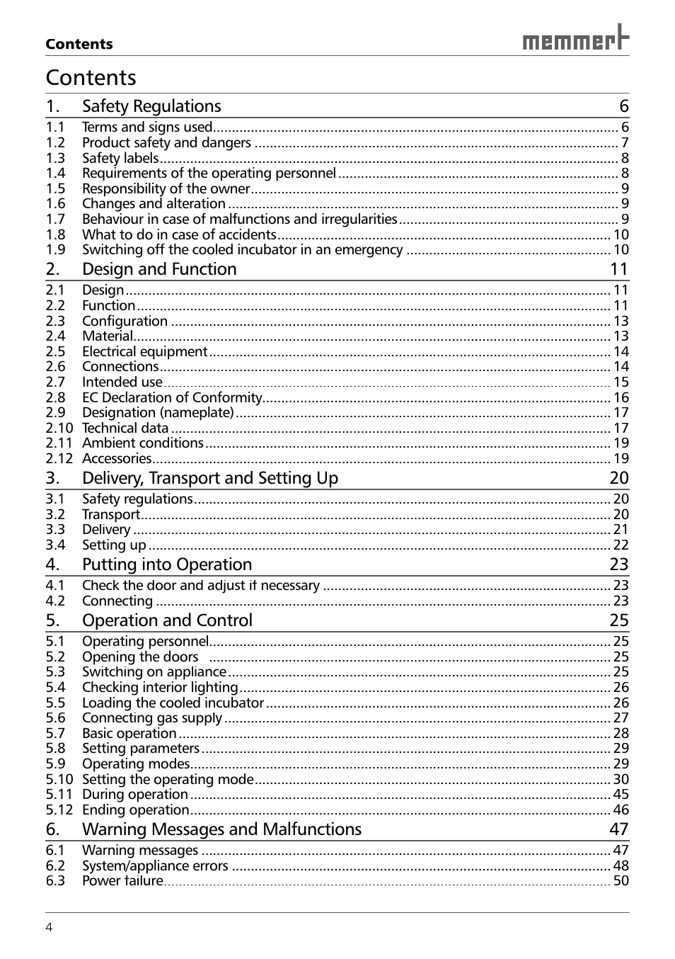 Memmert ICH 256 Climate Chambers (Generation 2003) User Manual | Page 4 / 72