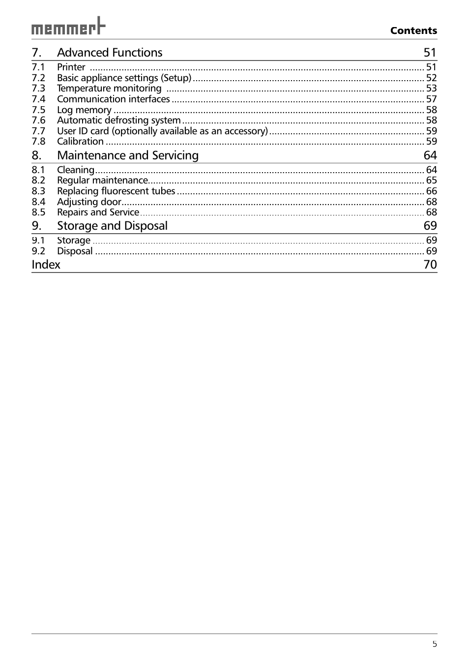 Memmert ICH 256 Climate Chambers (Generation 2003) User Manual | Page 5 / 72