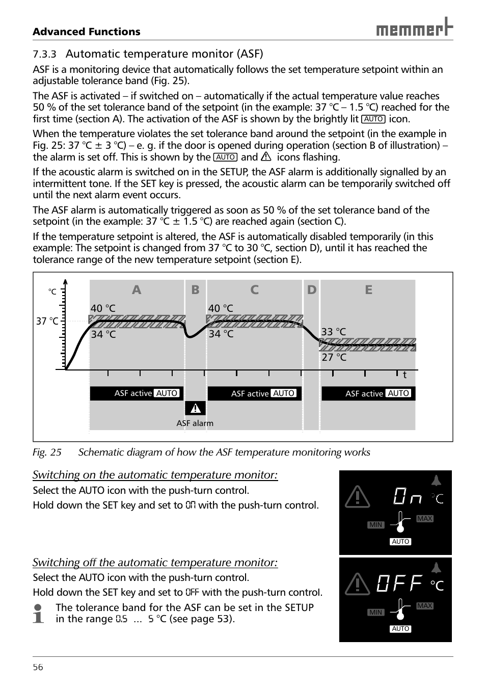 Ab c d e | Memmert ICH 256 Climate Chambers (Generation 2003) User Manual | Page 56 / 72