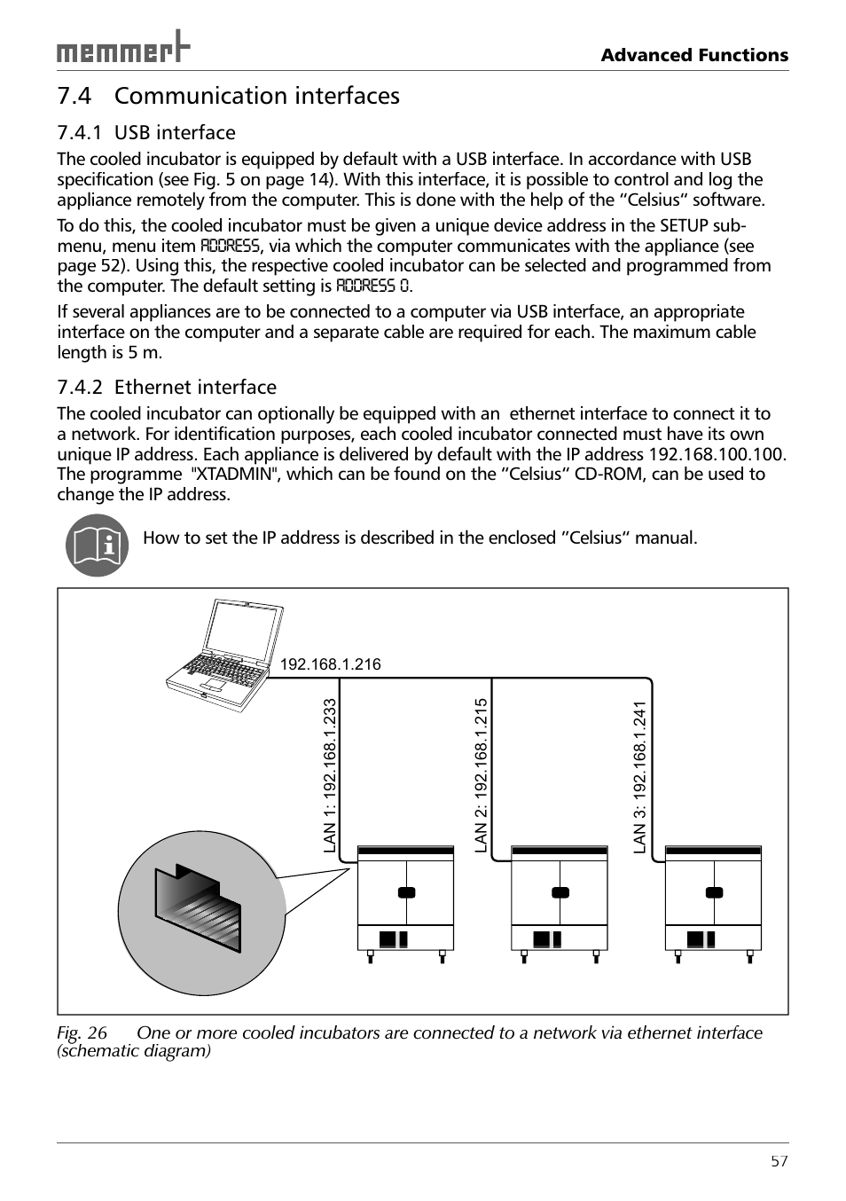 4 communication interfaces | Memmert ICH 256 Climate Chambers (Generation 2003) User Manual | Page 57 / 72