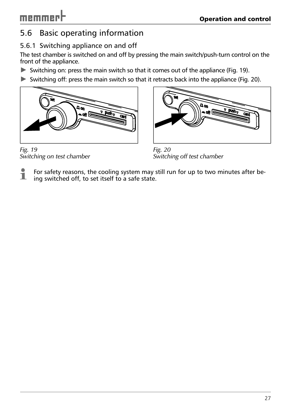 6 basic operating information | Memmert TTC 256 Temperature test chamber (Generation 2003) User Manual | Page 27 / 68