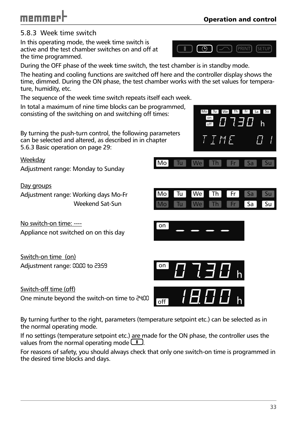 Memmert TTC 256 Temperature test chamber (Generation 2003) User Manual | Page 33 / 68