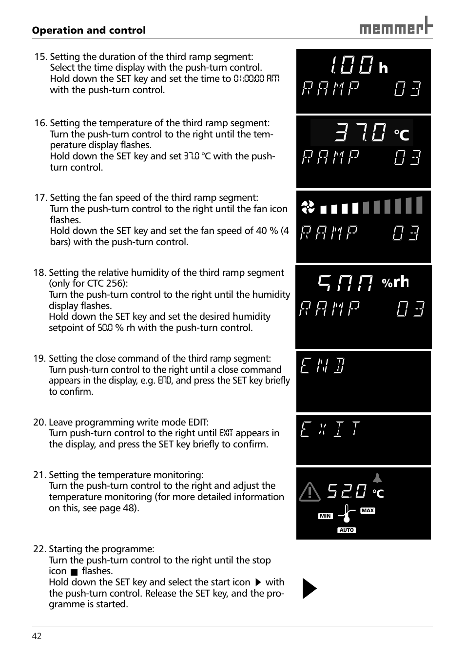 Memmert TTC 256 Temperature test chamber (Generation 2003) User Manual | Page 42 / 68