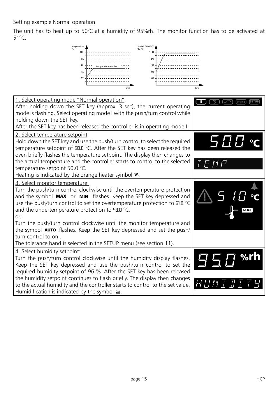 Memmert HCP 246 Humidity Chambers (Generation 2003) User Manual | Page 15 / 48