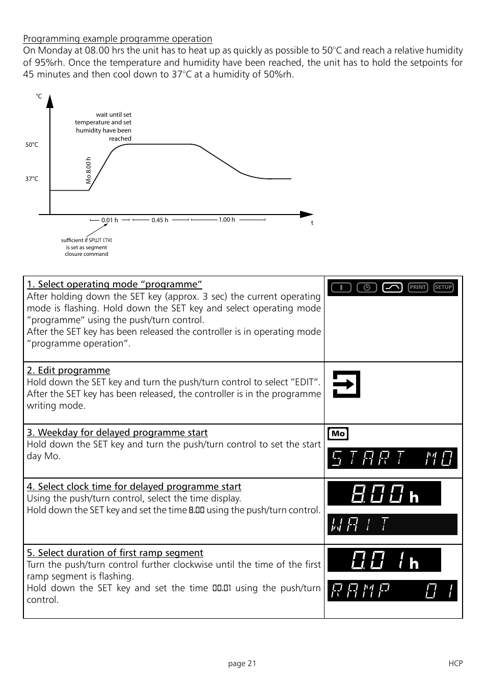 Memmert HCP 246 Humidity Chambers (Generation 2003) User Manual | Page 21 / 48