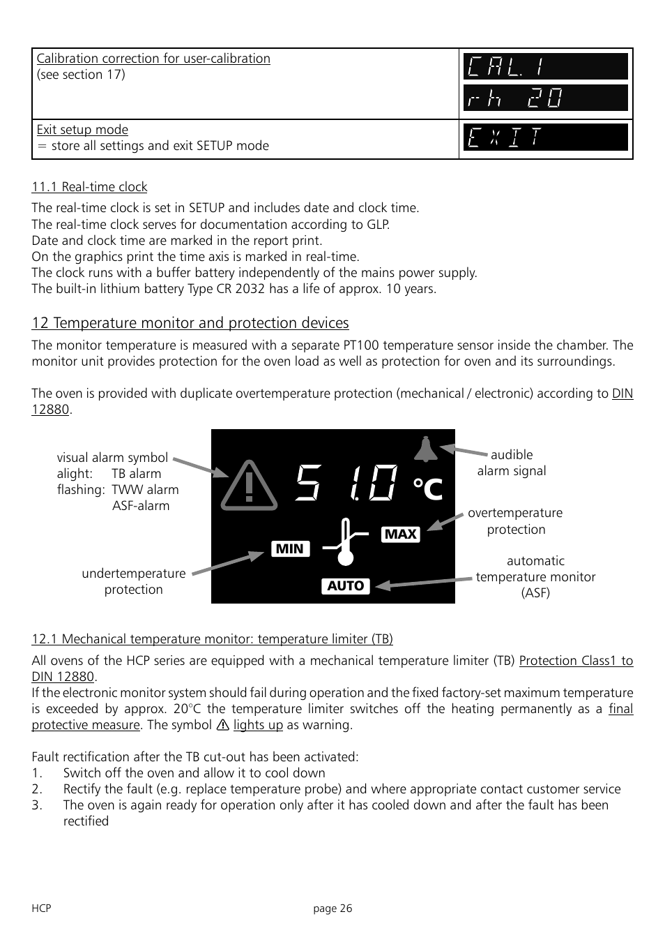 Memmert HCP 246 Humidity Chambers (Generation 2003) User Manual | Page 26 / 48