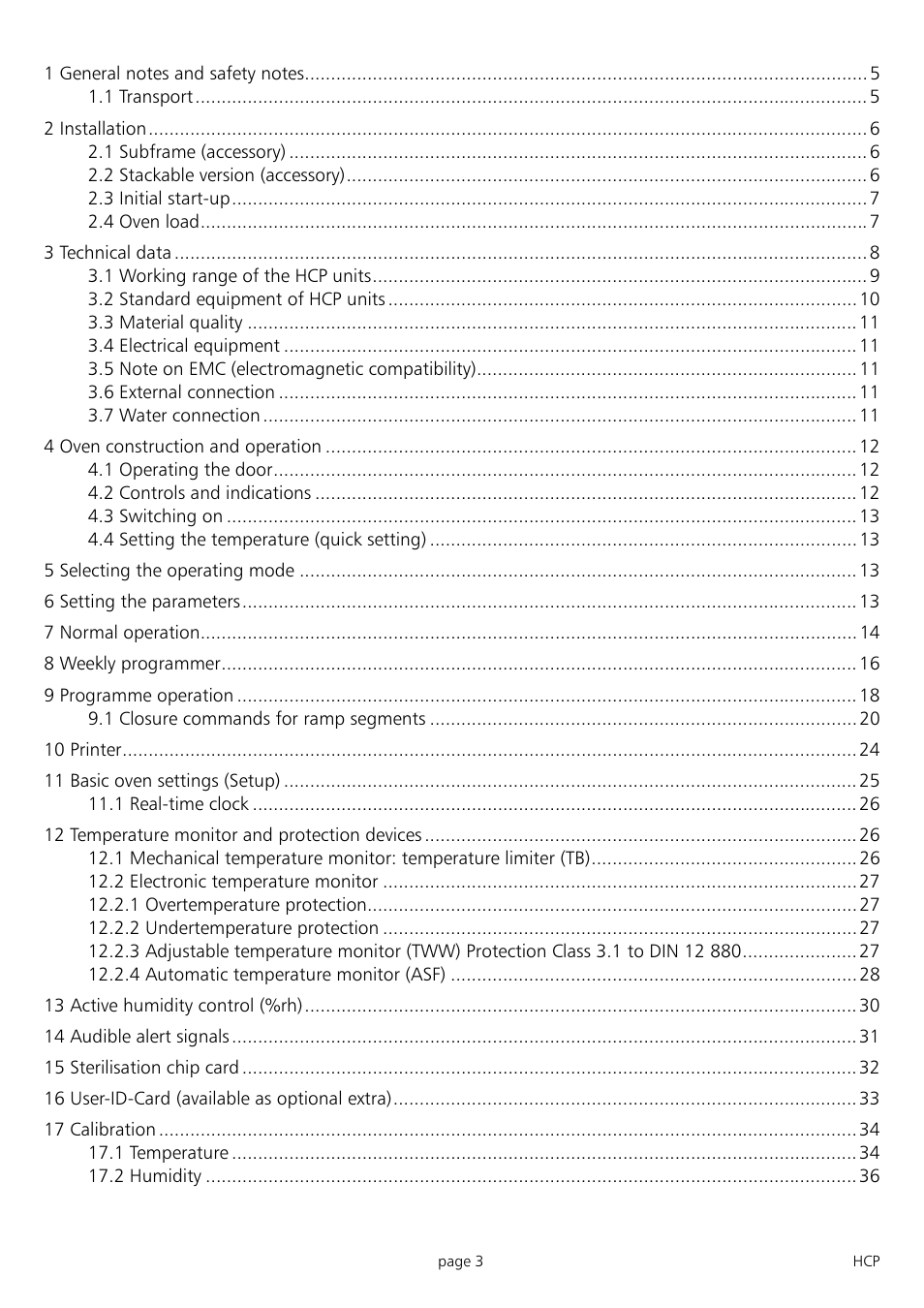 Memmert HCP 246 Humidity Chambers (Generation 2003) User Manual | Page 3 / 48