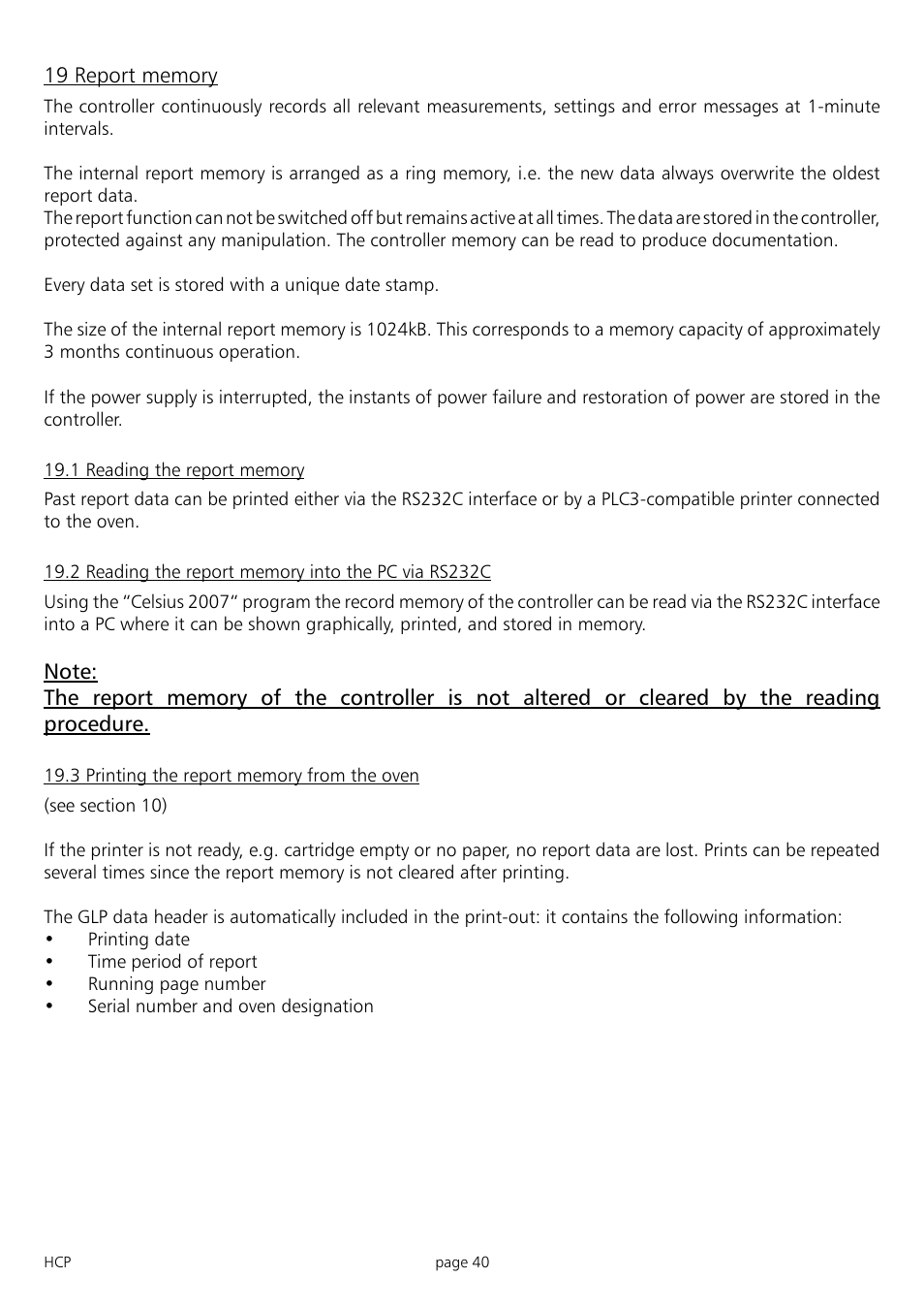 Memmert HCP 246 Humidity Chambers (Generation 2003) User Manual | Page 40 / 48