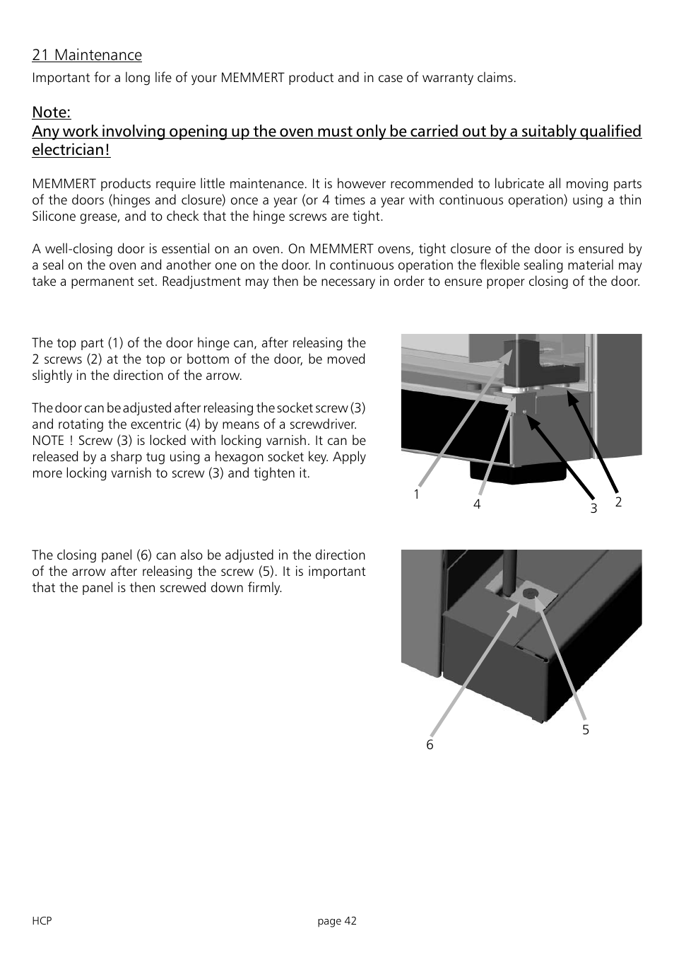 Memmert HCP 246 Humidity Chambers (Generation 2003) User Manual | Page 42 / 48