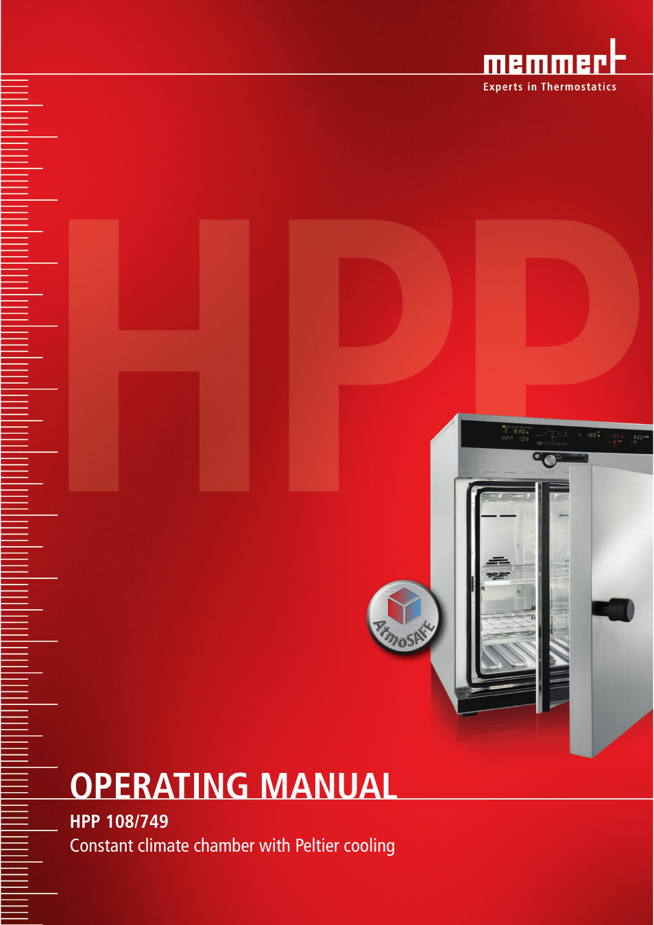 Memmert HPP 108/749 Constant climate chamber (Generation 2003) User Manual | 60 pages