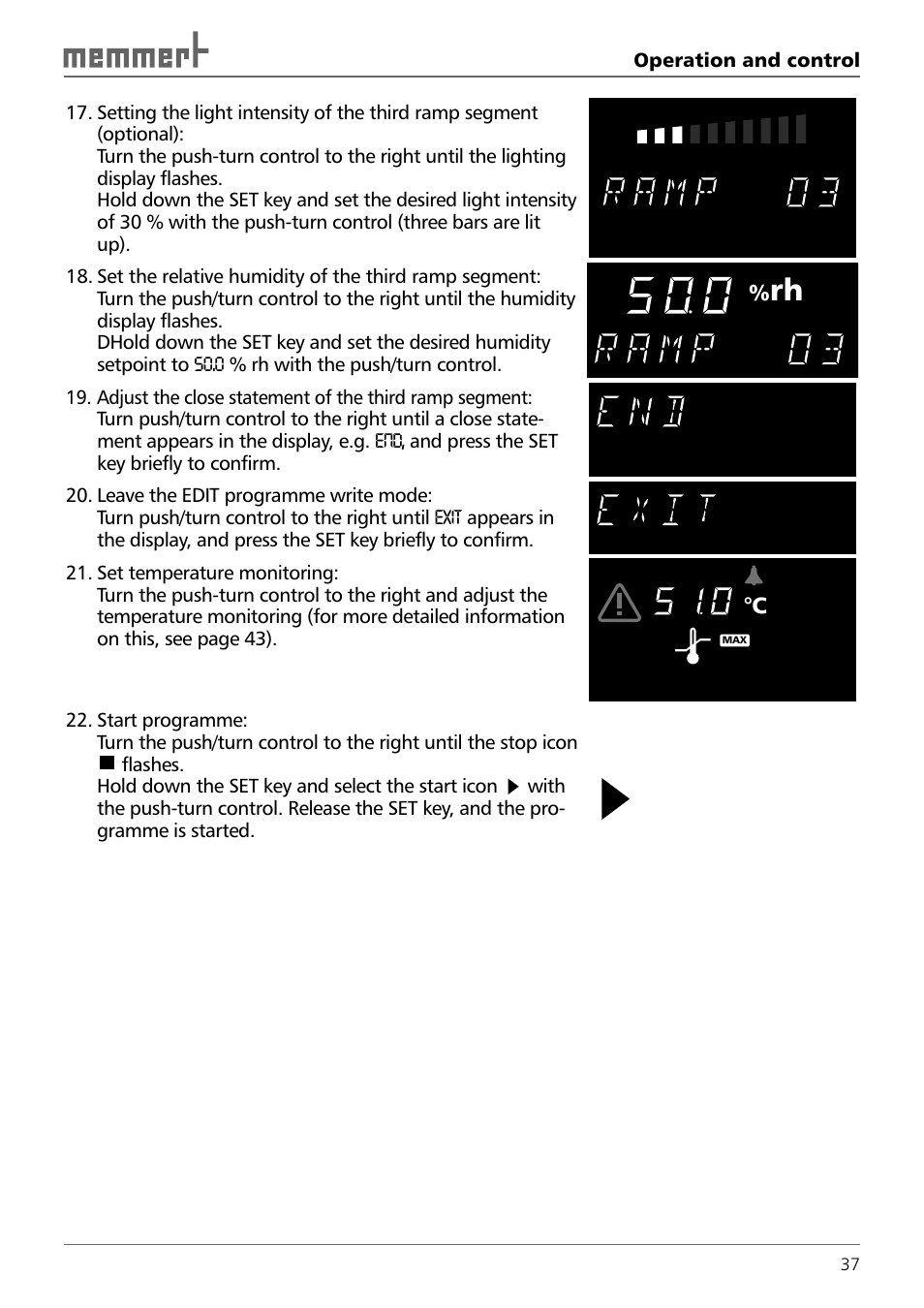 Memmert HPP 108/749 Constant climate chamber (Generation 2003) User Manual | Page 37 / 60