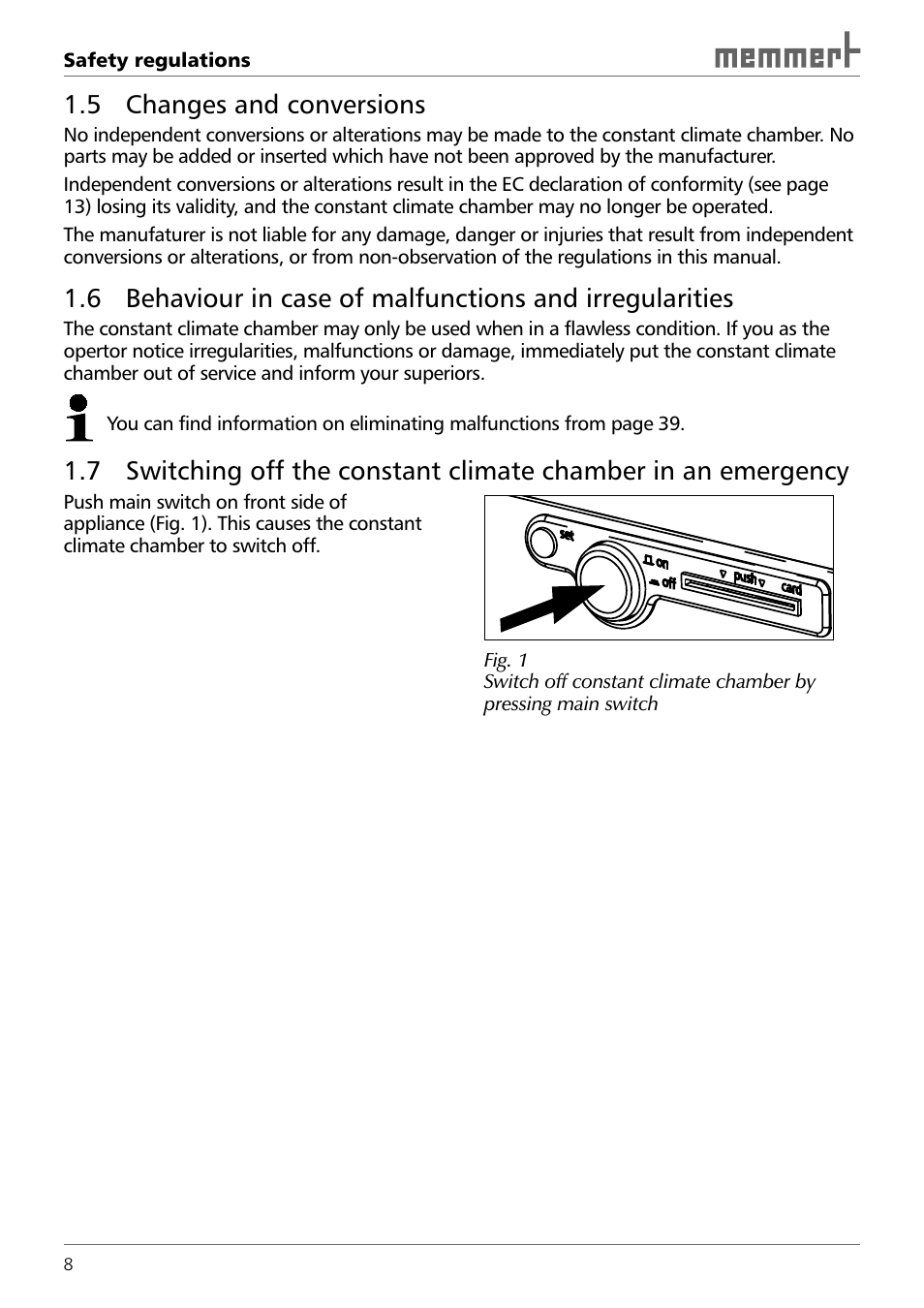 5 changes and conversions | Memmert HPP 108/749 Constant climate chamber (Generation 2003) User Manual | Page 8 / 60