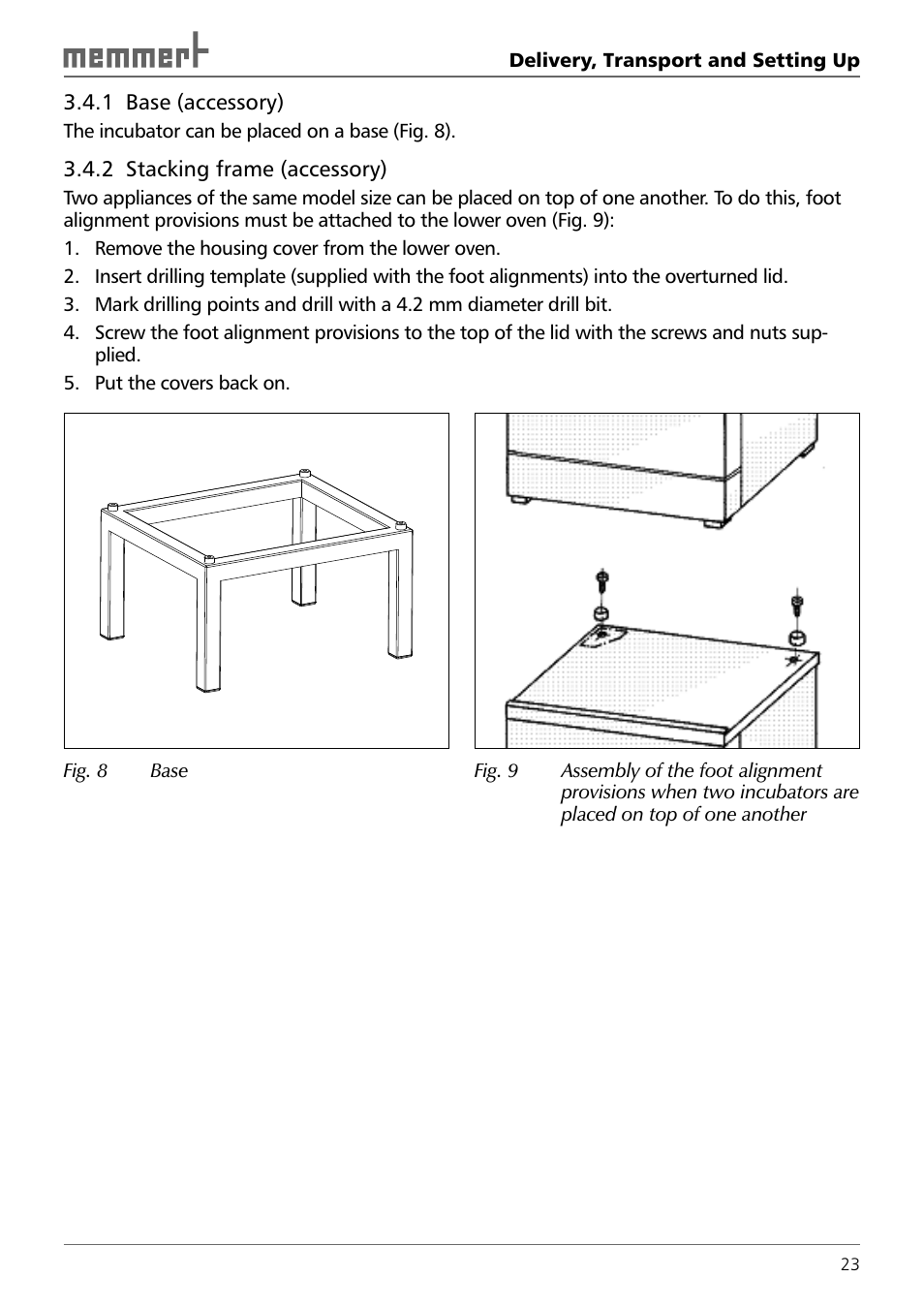 Memmert INCO 246/246 med CO2 Incubators (Generation 2003) User Manual | Page 23 / 68