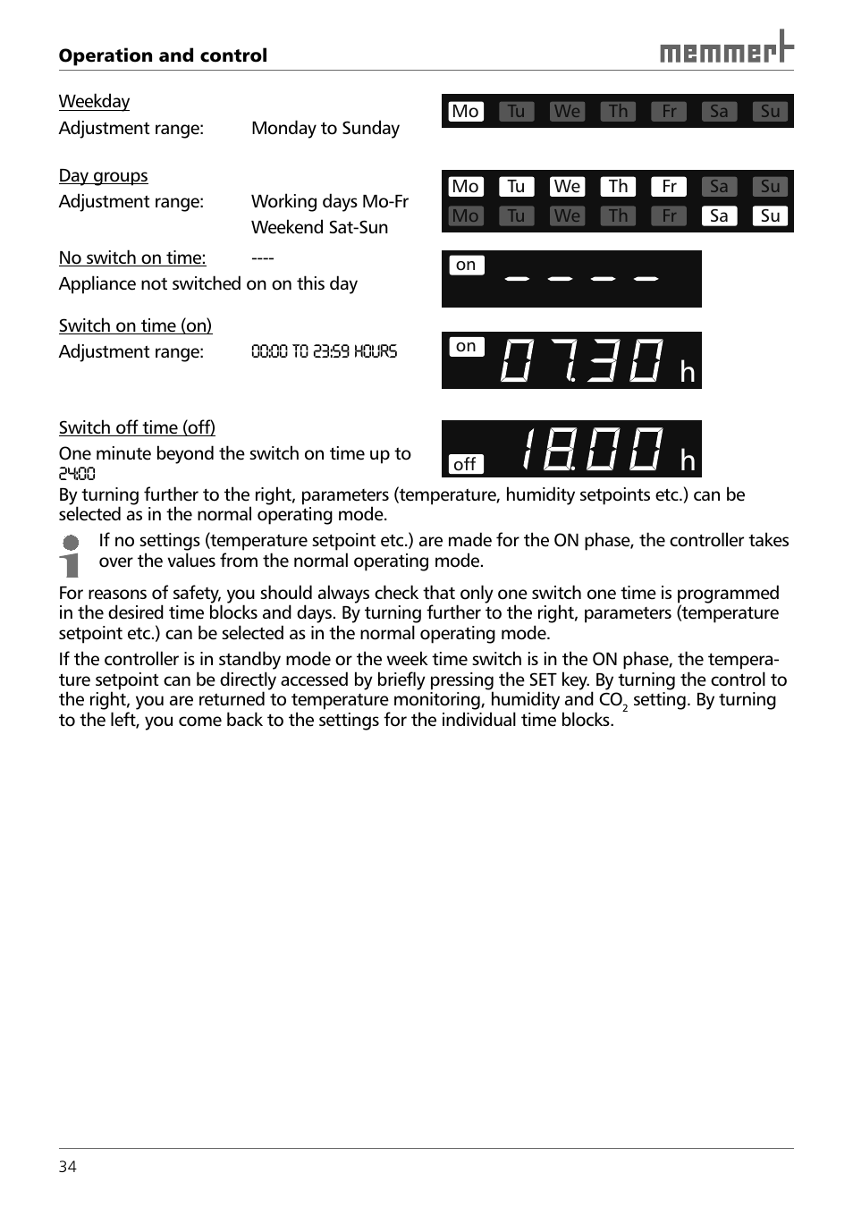 Memmert INCO 246/246 med CO2 Incubators (Generation 2003) User Manual | Page 34 / 68