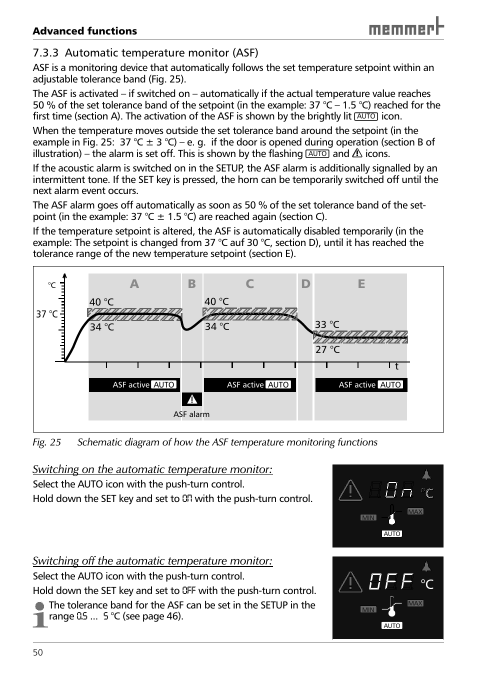 Ab c d e | Memmert INCO 246/246 med CO2 Incubators (Generation 2003) User Manual | Page 50 / 68