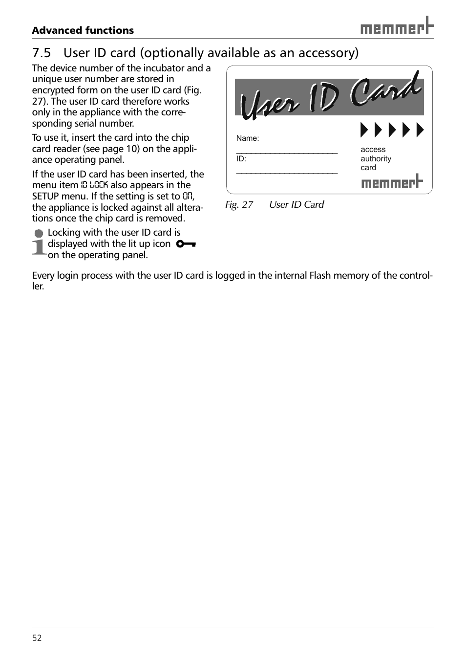 Memmert INCO 246/246 med CO2 Incubators (Generation 2003) User Manual | Page 52 / 68
