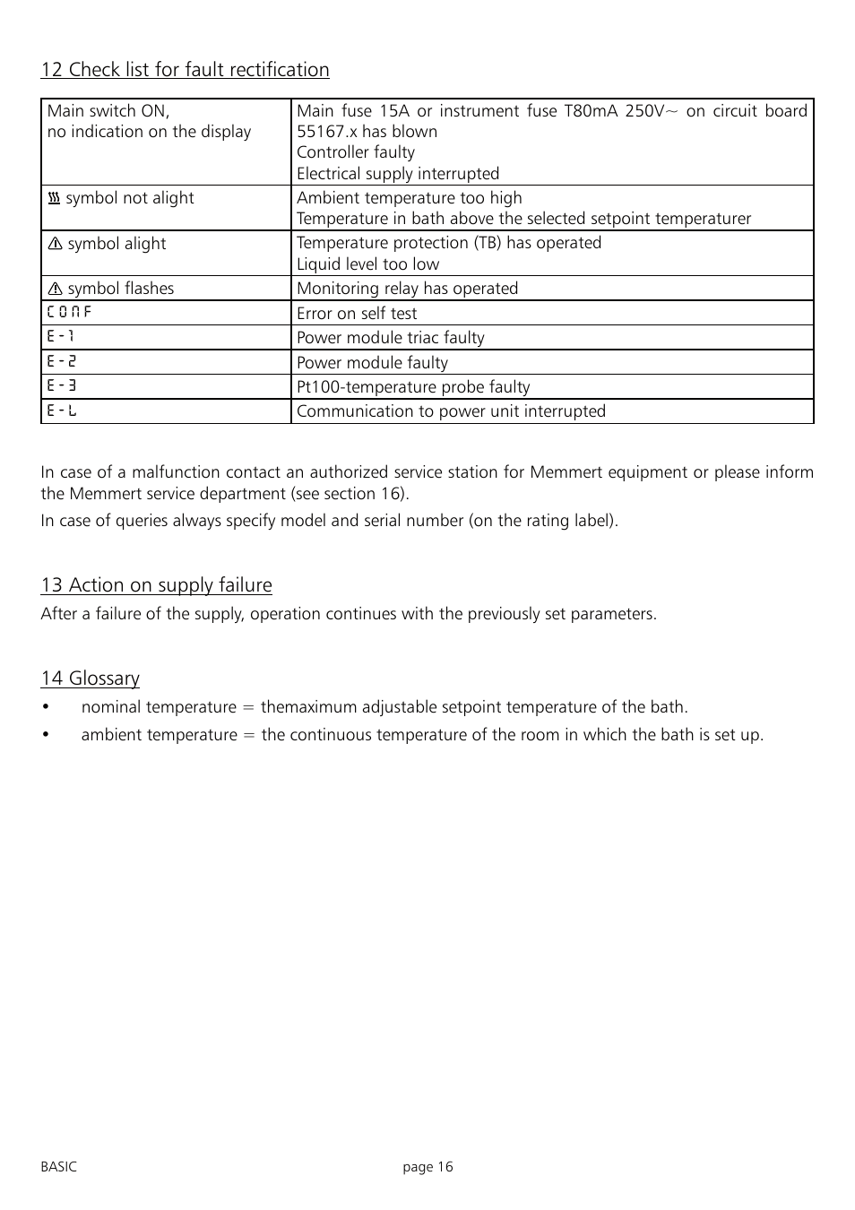 Memmert WNB 7 - 45 Waterbaths (Generation 2003) User Manual | Page 16 / 20