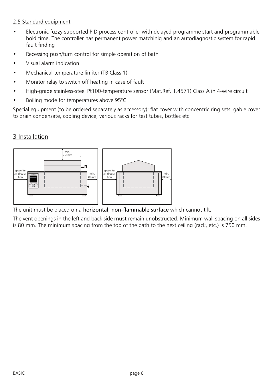 3 installation | Memmert WNB 7 - 45 Waterbaths (Generation 2003) User Manual | Page 6 / 20