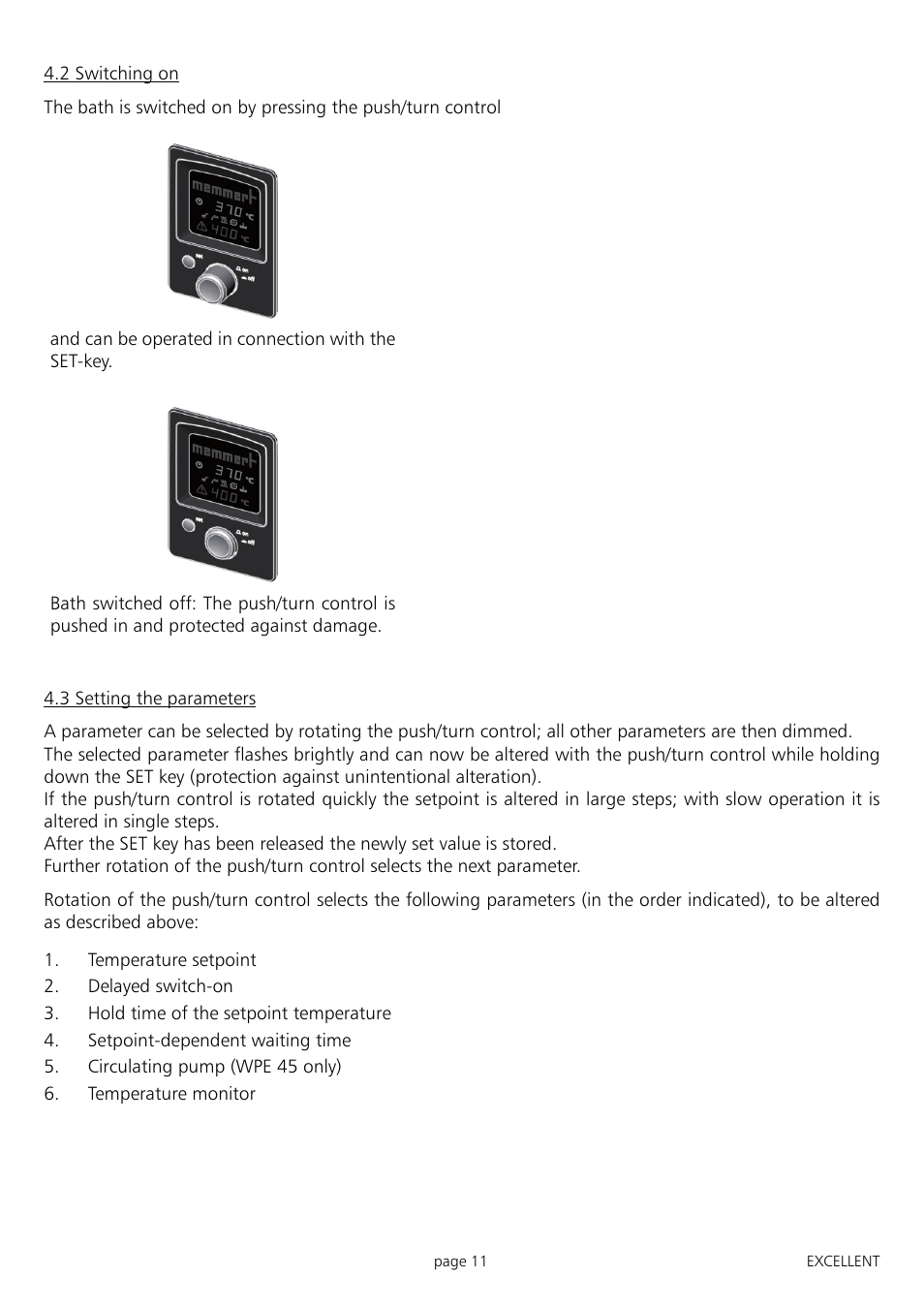 Memmert ONE 7 - 45 Oilbath (Generation 2003) User Manual | Page 11 / 28
