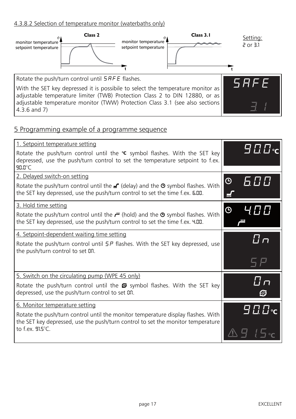 5 programming example of a programme sequence | Memmert ONE 7 - 45 Oilbath (Generation 2003) User Manual | Page 17 / 28
