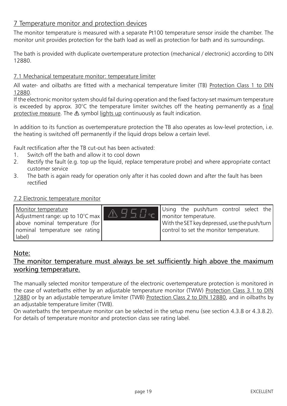 Memmert ONE 7 - 45 Oilbath (Generation 2003) User Manual | Page 19 / 28