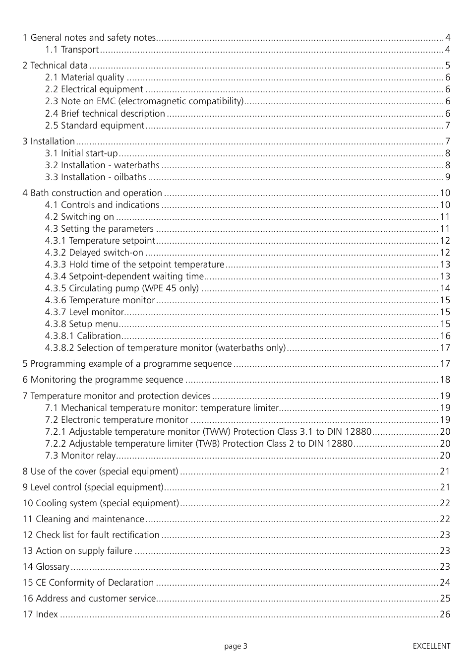 Memmert ONE 7 - 45 Oilbath (Generation 2003) User Manual | Page 3 / 28