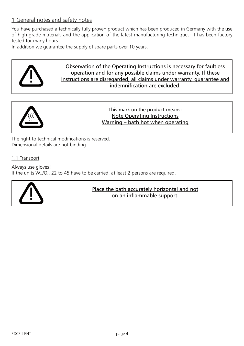 Memmert ONE 7 - 45 Oilbath (Generation 2003) User Manual | Page 4 / 28