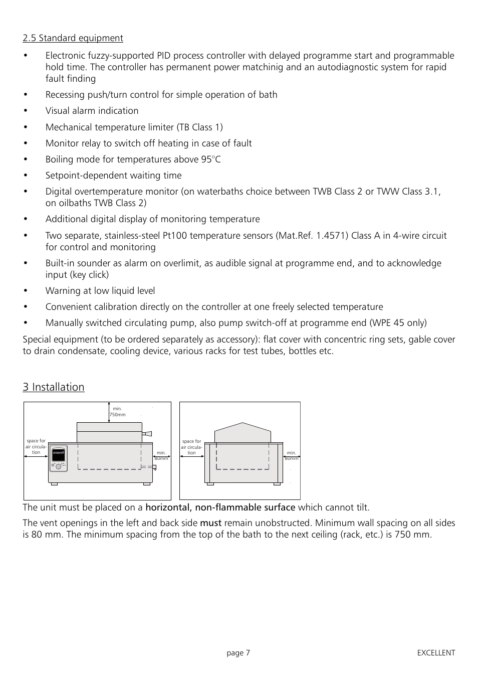 3 installation | Memmert ONE 7 - 45 Oilbath (Generation 2003) User Manual | Page 7 / 28