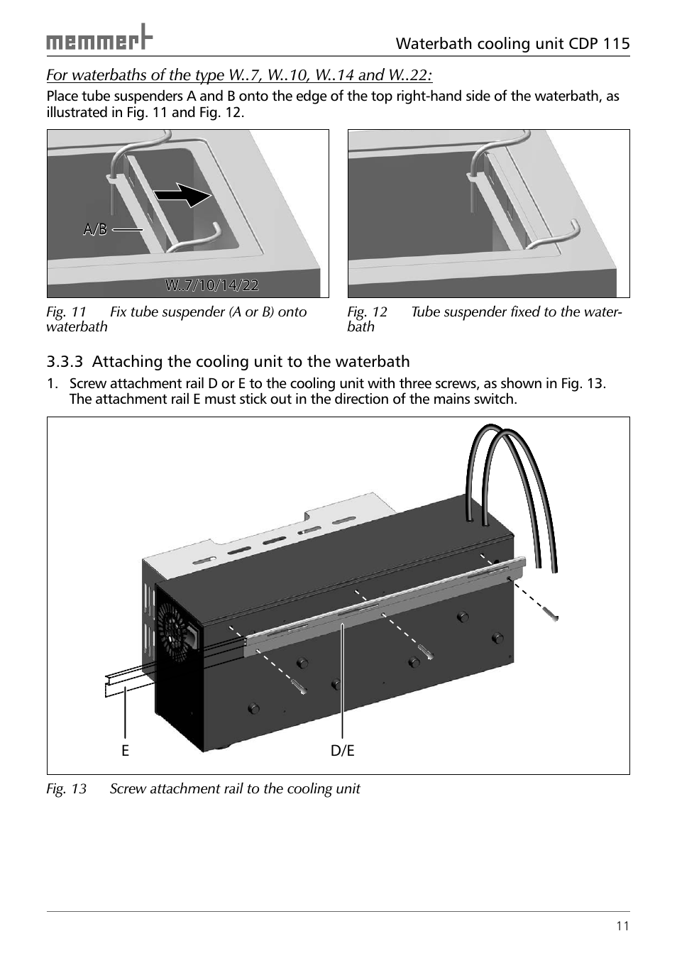 Memmert CDP 115 Peltier cooling unit (Generation 2003) User Manual | Page 11 / 20