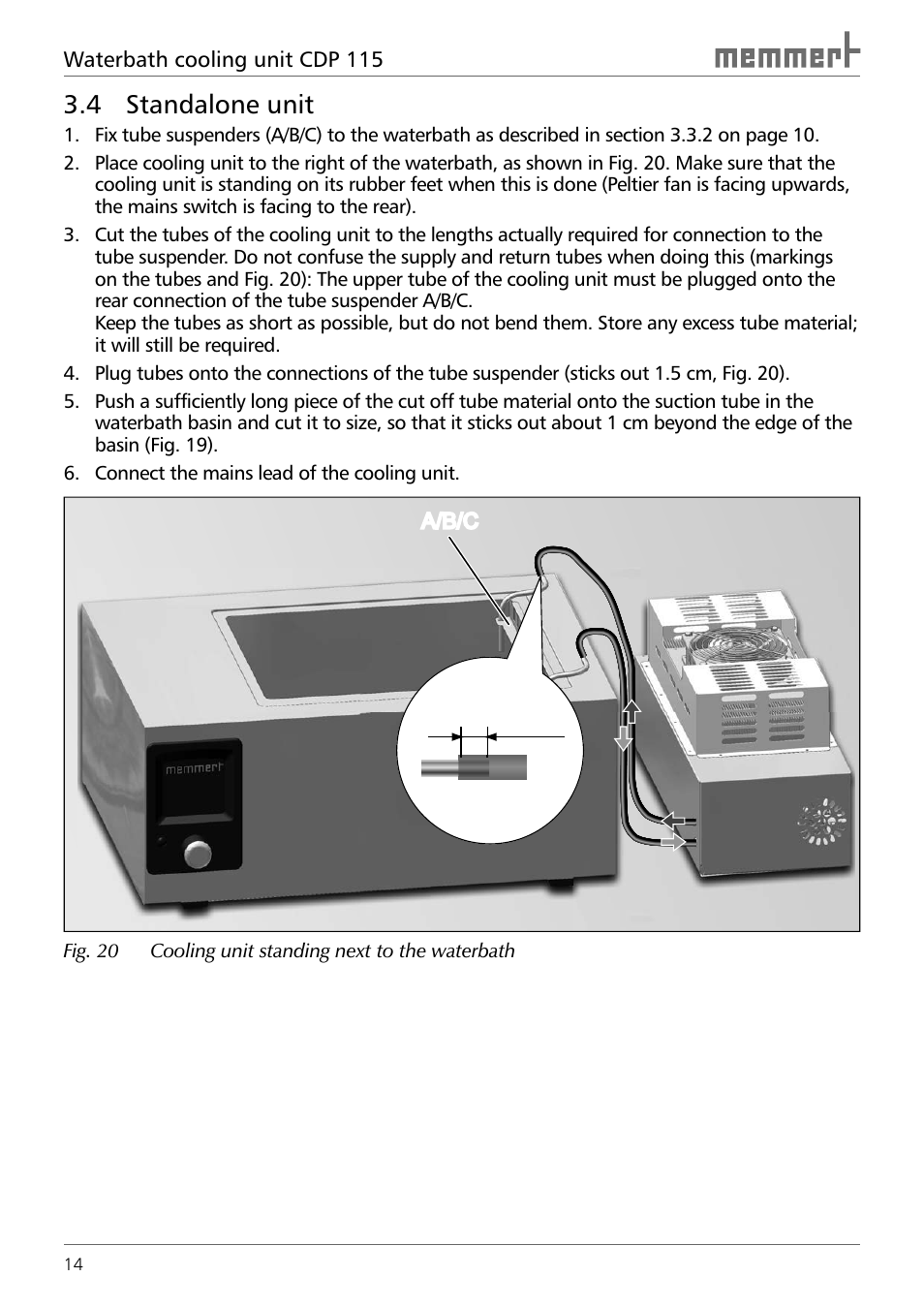 4 standalone unit | Memmert CDP 115 Peltier cooling unit (Generation 2003) User Manual | Page 14 / 20