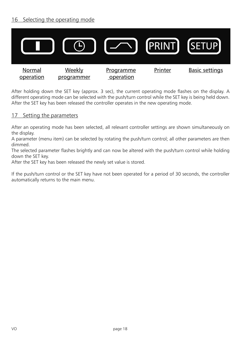 Print, Setup | Memmert PM 200/400/500 Pump Module (Generation 2003) User Manual | Page 18 / 56