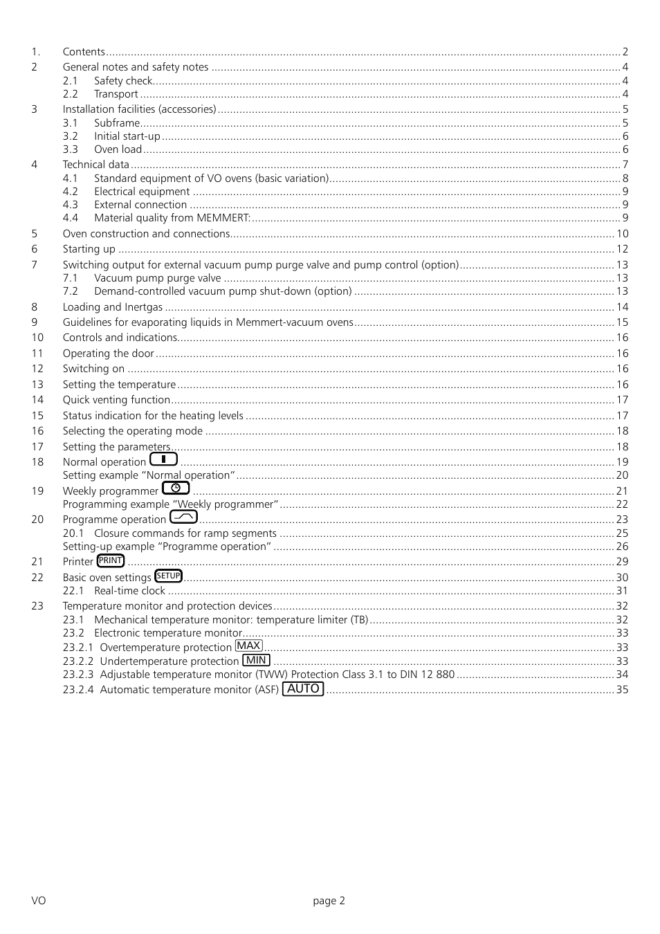 Memmert PM 200/400/500 Pump Module (Generation 2003) User Manual | Page 2 / 56