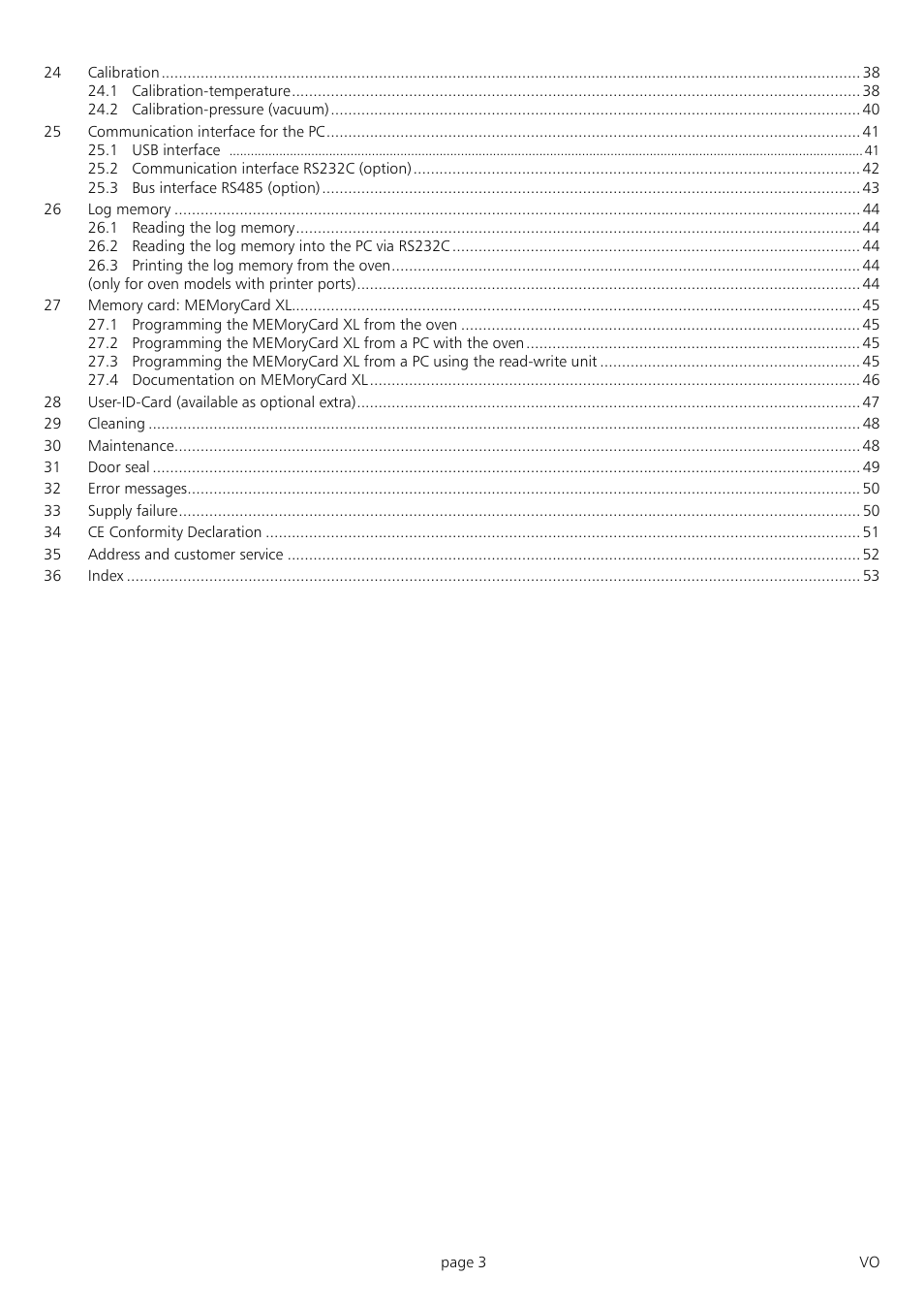 Muster | Memmert PM 200/400/500 Pump Module (Generation 2003) User Manual | Page 3 / 56