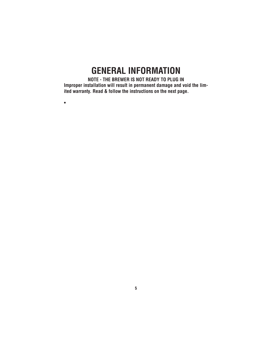 General information | Bunn A-10 User Manual | Page 5 / 12