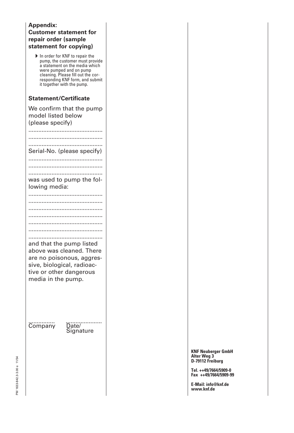 Memmert PM 200 Self Drying Vacuumpump (Generation 2003) User Manual | Page 7 / 9