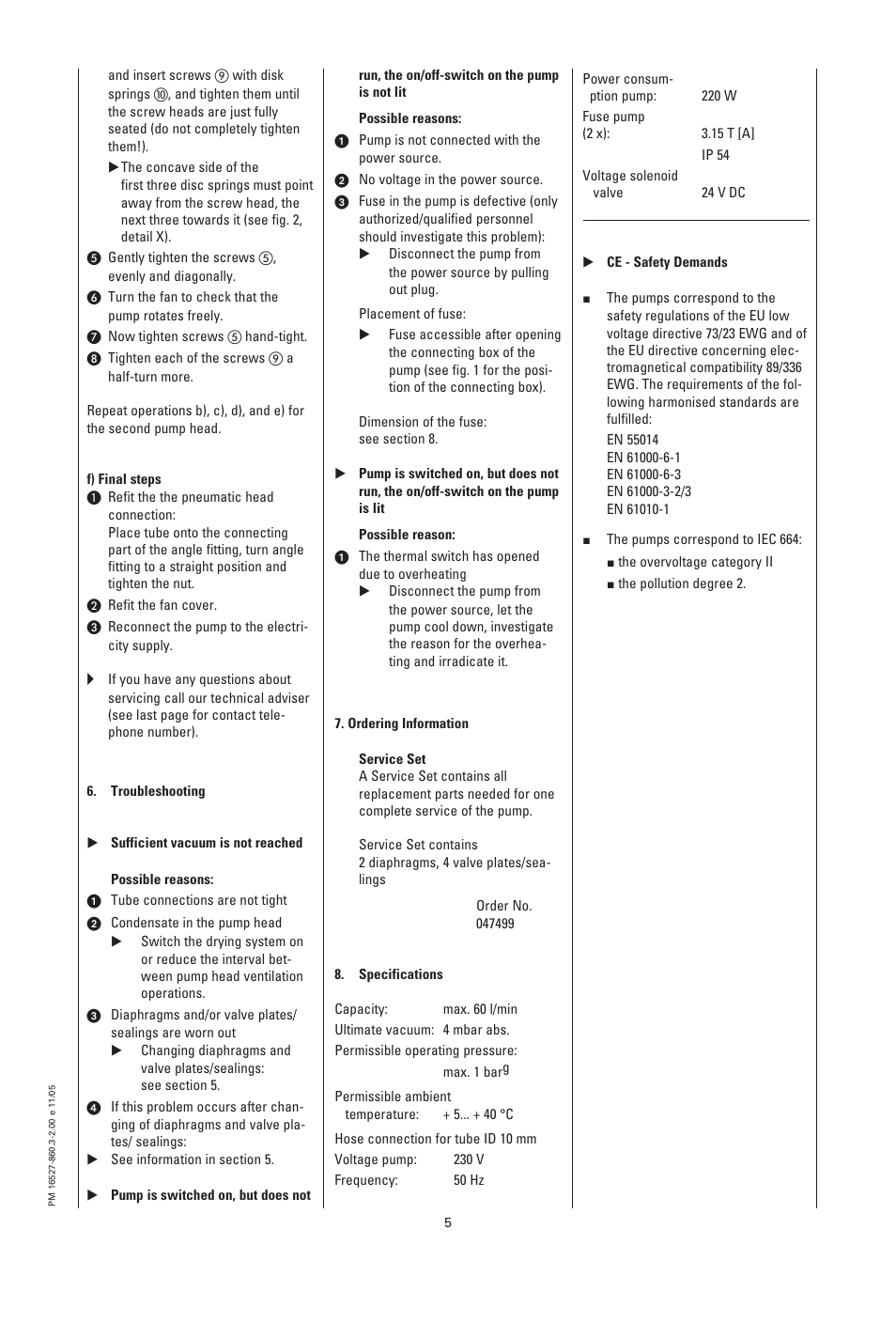 Memmert PM 500 Self Drying Vacuumpump (Generation 2003) User Manual | Page 6 / 8